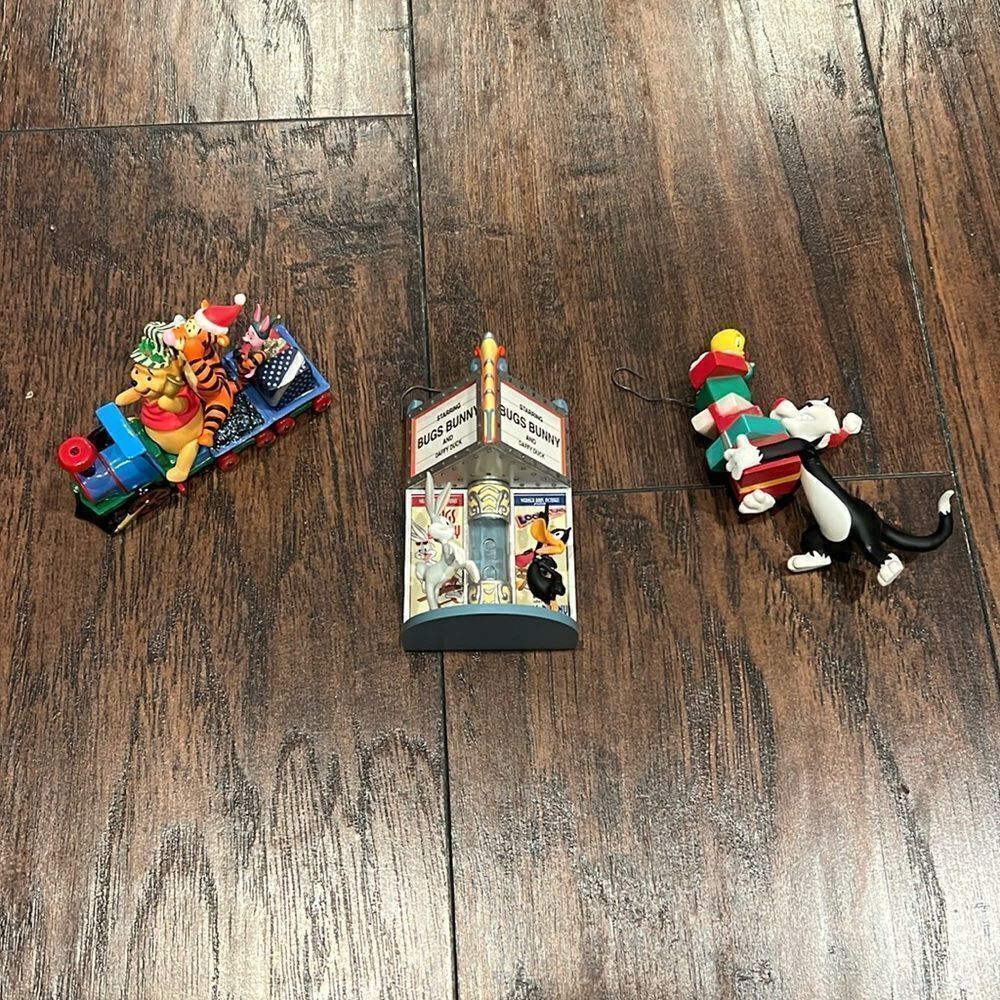 3 vintage hallmark ornaments cool cartoon characters Winnie the Pooh ,Bugs bunny